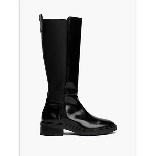 Bottes Hautes En Cuir Bout Carré