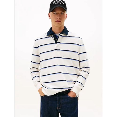 Polo Rugby Décontracté À Rayures Et Logo