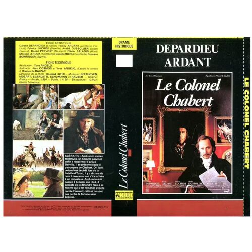 Jaquette Pour V H S - " Le Colonel Chabert " - Depardieu / " Le Maître Des Eléphants " - Dutronc