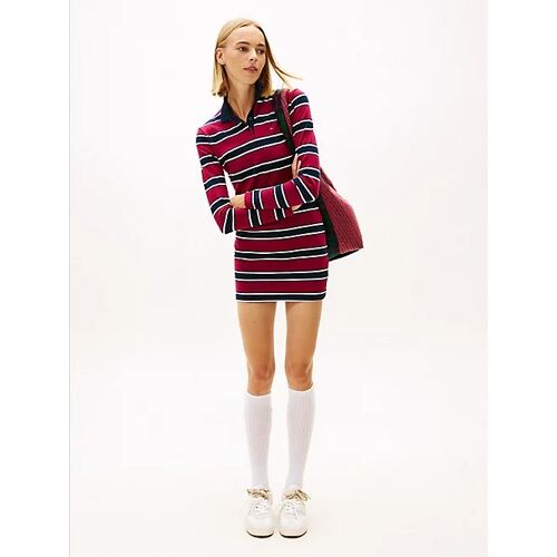 Robe Polo Courte À Rayures En Piqué