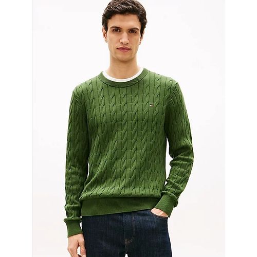 Pull En Maille Torsadée À Drapeau Brodé