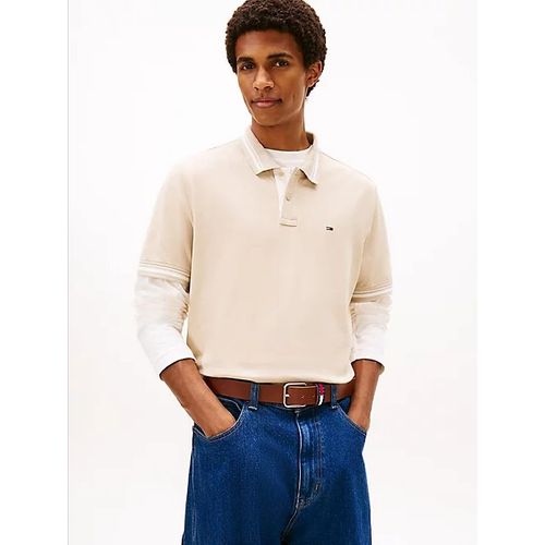 Polo Tommy Flag À Liseré Et Logo Brodé