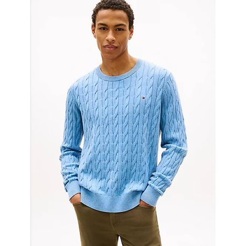 Pull En Maille Torsadée À Drapeau Brodé