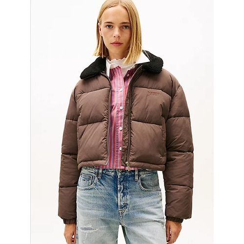 Doudoune Effet Froissé Et Col En Polaire