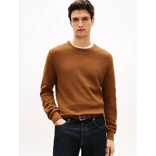 Pull Texturé À Col Ras-Du-Cou Et Drapeau Brodé