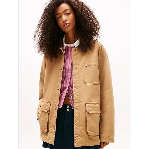 Veste Utilitaire En Sergé À Col En Velours