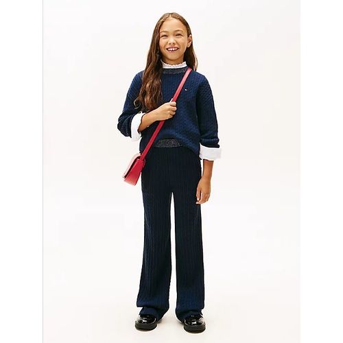 Pantalon Ample En Maille Torsadée Pailleté