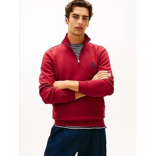 Pull Zippé À Col Cheminée Et Blason Th Brodé