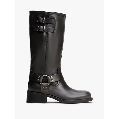 Bottes De Motard En Cuir Hauteur Genou