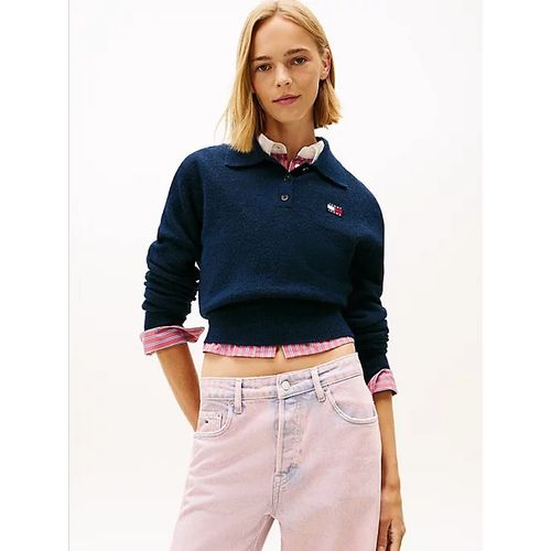 Pull Tommy Badge À Col Polo Avec Alpaga