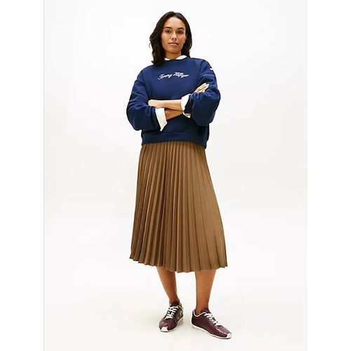 Jupe Midi Plissée Ceinture À Drapeau