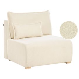 Module fauteuil NERBO Bouclé Blanc cassé avec rangement