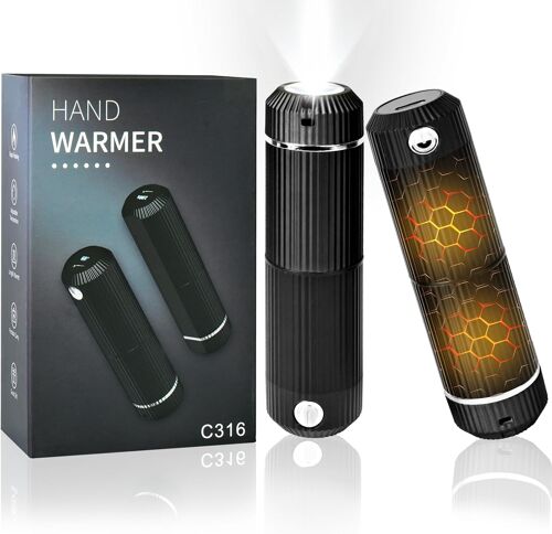 Jgd-Chauffe-Mains Rechargeable 10000mah, Réutilisable Électriques Portables Usb Power Bank, Chauffe Mains Split-Magnétique 2 En 1, Batterie Pour Iphone, Urgence, Chaufferette Pour Hommes