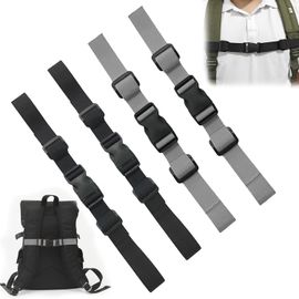 Jgd-Lot De 4 Sangles De Poitrine Réglables Pour Sac À Dos, Sangle De Poitrine Noire, Fermeture Rapide Pour Sac À Dos En Nylon Avec Boucle Pour Voyage, Escalade, Cartable