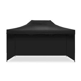 Pavillon Pliable - Tourtecs 3x4,5m - Noir - Montage Instantané - Protection Complète Intempéries