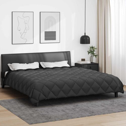 vidaXL Duvet d'hiver Noir et anthracite 220 x 200 cm Microfibre