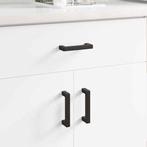 vidaXL Poignée de meuble 429 pcs Noir 110 x 12 x 36 mm Fer