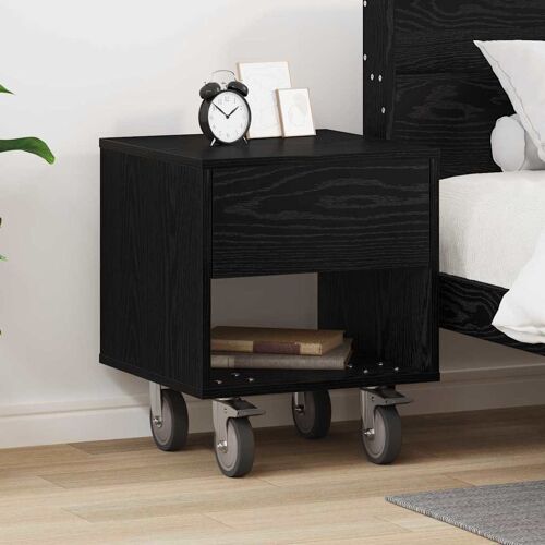 vidaXL Table de chevet Chêne noir 40,5 x 40 x 48 cm Bois d'ingénierie