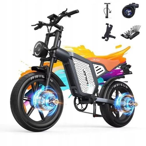 Vélo Électrique - Jansno - X60g - 1500w - Batterie 48v 23ah - 55km Autonomie - Vitesse Max 56 Km/H