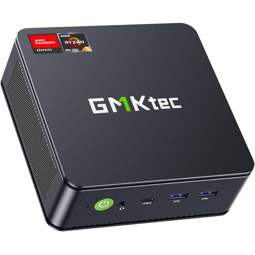 Mini PC GMKtec Ryzen 6600H (version améliorée du 6600U), ordinateur de bureau gaming M6, double port, AMD Ryzen 5 6600H (6 c?urs / 12 threads, jusqu¿à 4,5 GHz), 32 Go de RAM DDR5 + 1 To de stockage