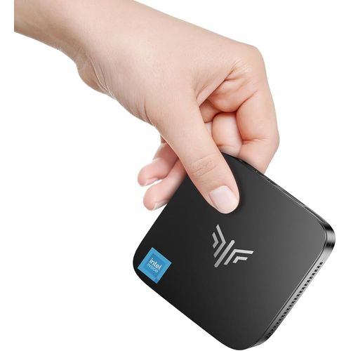 Mini PC Nipogi Essenx E1 sous Windows 11 Pro, Intel Alder Lake-N95 (jusqu¿à 3,4 GHz), 16 Go de RAM DDR4, SSD 512 Go, PC de bureau avec Wi-Fi double bande, Bluetooth et double affichage 4K à 60 Hz
