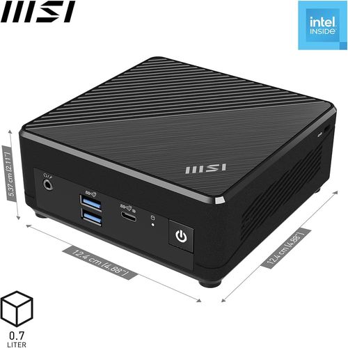 Mini PC MSI Cubi N ADL S-080DE, processeur Intel N200, 4 Go de RAM DDR4, SSD M.2 128 Go, USB 3.2 Gen 2 Type-C (mode alternatif DisplayPort), HDMI 2.1, DisplayPort 1.4, Bluetooth 5¿
