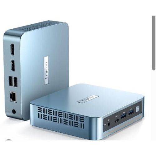Mini PC Trycco avec N97 (jusqu¿à 3,6 GHz), 16 Go de RAM DDR4 / SSD 512 Go, Type-C / double HDMI, mini-ordinateur de bureau, Wi-Fi 5, affichage 4K à 60 Hz, triple écran, 4 × USB / Bluetooth 4.2¿