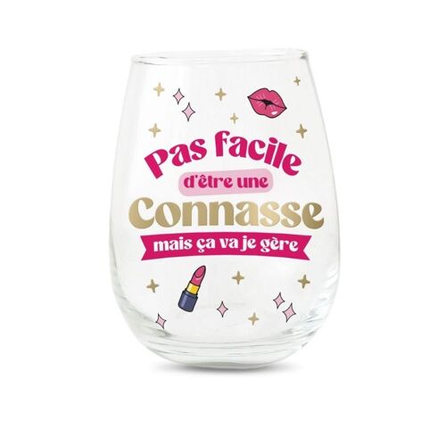 VERRE ROND TRANSPARENT HUMOUR CONNASSE 11CM