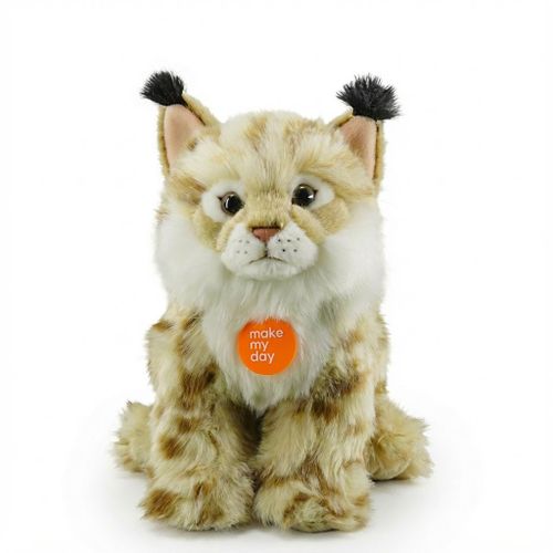 Peluche Lynx Très Réaliste (26 cm) - Douceur Polyester Floue - Animaux Sauvages Cadeau Original Enfant Adulte Décoration Chambre