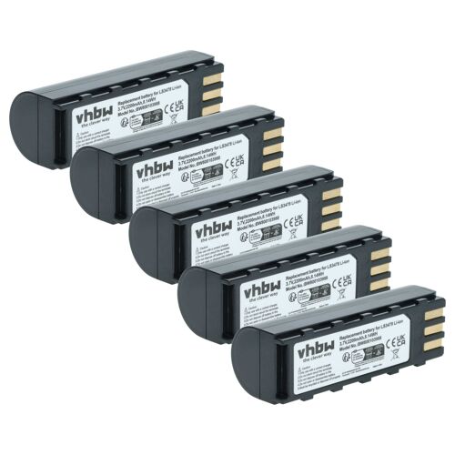 vhbw 5x Batterie remplacement pour Symbol BTRY-LS34IAB00-00, 21-62606-01, KT-BTYMT-01R pour scanner de code-barre POS (2200mAh, 3,7V, Li-ion)
