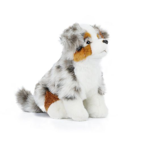 Peluche Chien Berger Australien Réaliste - 35cm Douce Polyester PP Coton - Cadeau Enfant Adulte Décoration Chambre