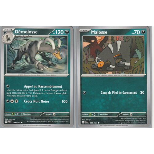 Cartes Pokémon - Démolosse 063/131 Et Malosse 062/131 - Ev8,5