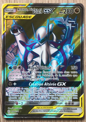 Carte Pokemon Arceus, Dialga Et Palkia Gx 280 Pv - 220/236 Eclipse Cosmique