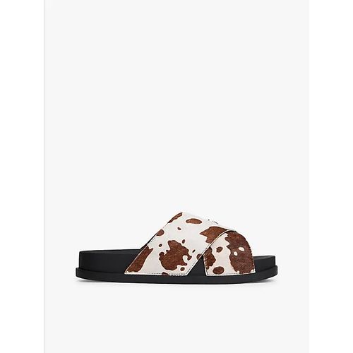 Chaussures Mules Légères Imprimé Vache Et Bride Croisée