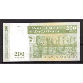 Billet De Banque Madagascar 200 Ariary 2004 Pick 87 Neuf Unc Dimension 126 × 63 Mm