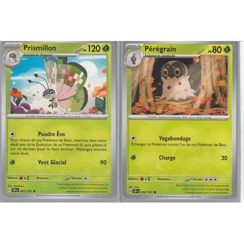 Cartes Pokémon - Prismillon 007/191 Et Pérégrain 006/191 - Ev8