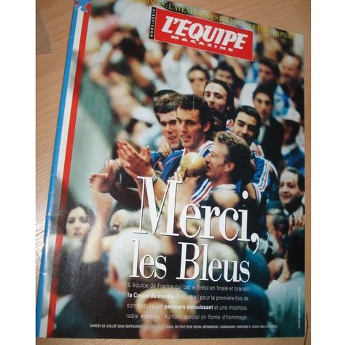 L'Équipe 18/07/1998 Supplément "Le Monde Est Bleu"