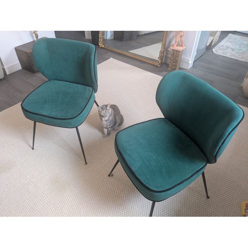 Lot 2 Chaises velours vert NV Gallery série Wayne