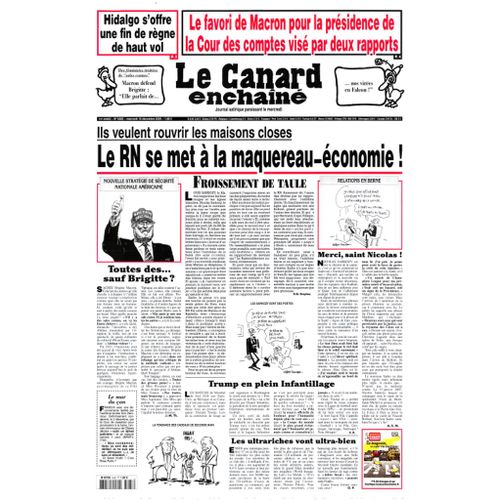 Le Canard Enchainé N° 5483 : "Le Rn Se Met À La Maquereau-Économie !"