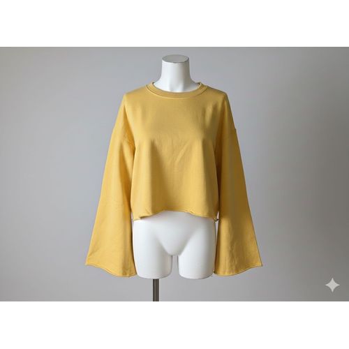 Pull Crop Top Jaune Moutarde - Zara - Taille S 