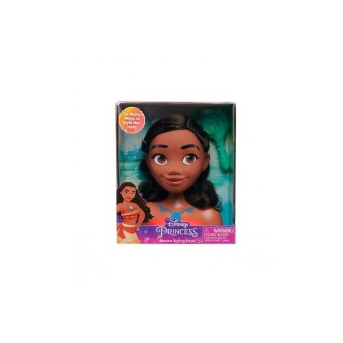 Tete a coiffer Disney Vaiana Princesse Metisse - Tete de coiffure poupee 14 cm et brosse a cheveux - Set Jouet Fille 3 ans et Carte