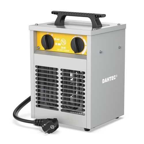 Industrial Electric Heater 2000 W Reinforced - Steel Frame - Portable for Construction Sites - Fan Heating - Thermostat & Overheating Protection ? Ideal for Construction Sites/Garage [Energy Class A]
