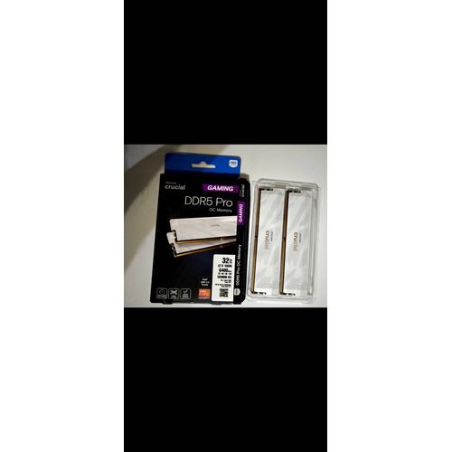 Crucial Pro DDR5 RAM 32GB Kit (2x16GB) 6400MHz CL32, Overclocking Deskop Computer Gaming Memory, Intel XMP 3.0 / AMD EXPO, White - CP2K16G64C32U5W