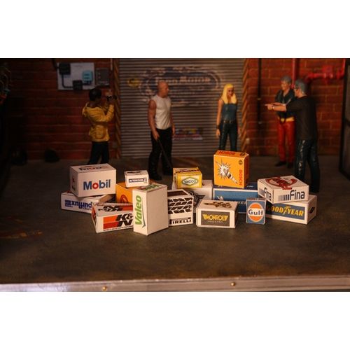 Diorama Carton 14 Pcs 1/18 Atelier Garage Station Scale 1:18 Lot 2c