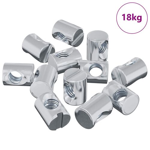 vidaXL Écrou à baril de meuble 3462 pcs Zincé M6 x 13 mm Fer