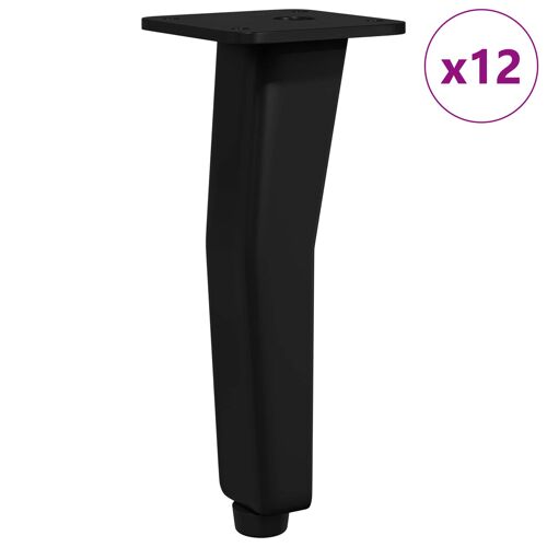 Vidaxl Pieds Debout 12 Pcs Noir 40 X 40 X 100 Mm Fer