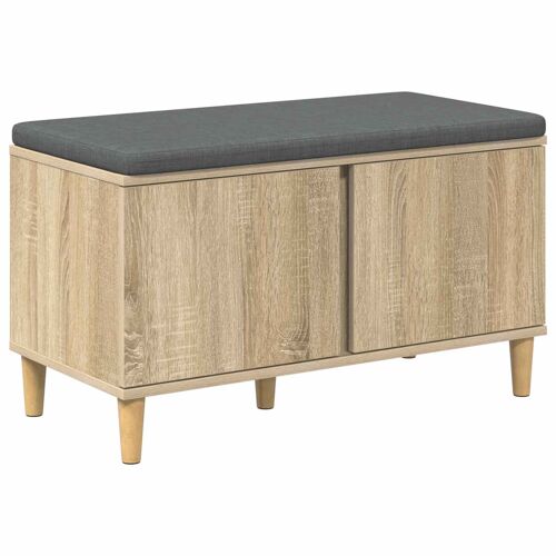vidaXL Banc d'entrée avec coussin Chêne Sonoma 60 x 38 x 46 cm