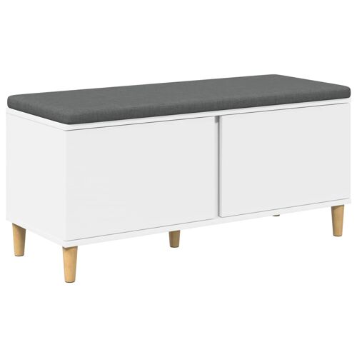 vidaXL Banc d'entrée avec coussin avec stockage Blanc 60 x 38 x 46 cm