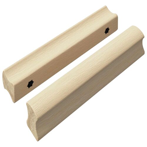 vidaXL Poignée Droite 2 pcs Couleur Bois Naturel 130 x 25 x 30 mm