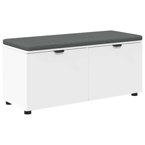 vidaXL Banc d'entrée avec coussin avec stockage Blanc 100 x 38 x 46 cm